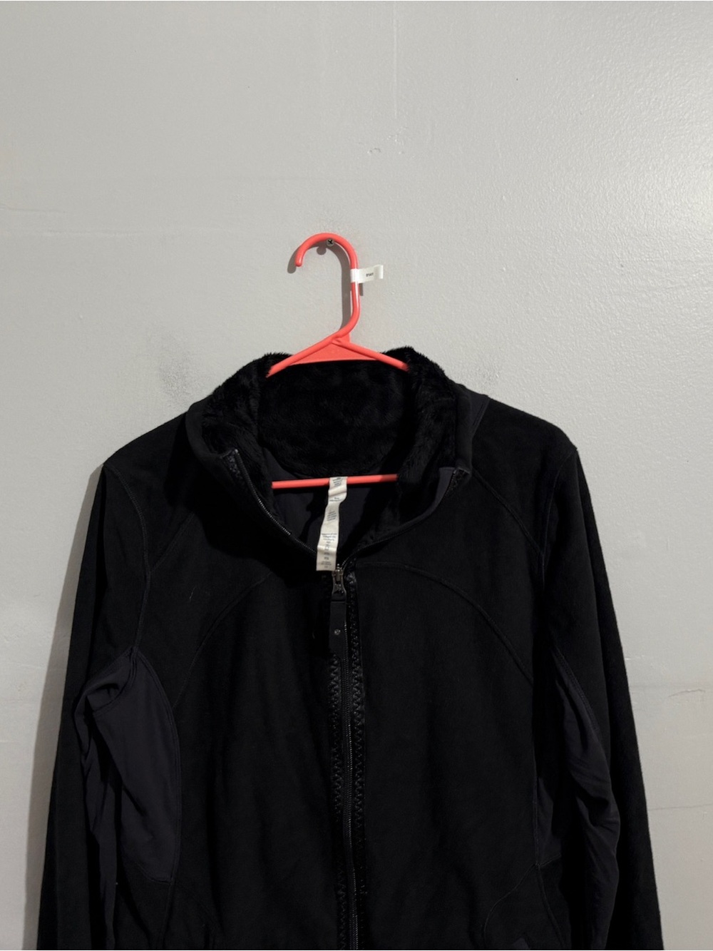 Lululemon Jacket Womens 12 Black Full Zip Fleece Lined Collar Running Athletic - Picture 4 of 12